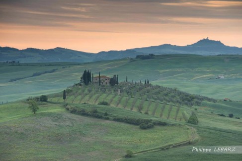 Paysage de Toscane à proximité de San Quirico d'Orcia