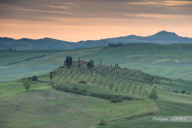 Paysage de Toscane à proximité de San Quirico d'Orcia